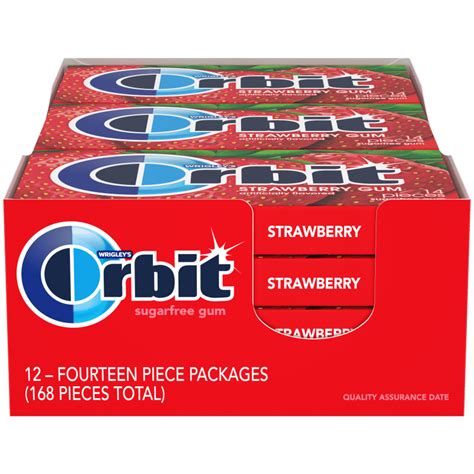 ORBIT Strawberry Sugarfree Chewing Gum 14 Piece Single Pack Orbit Gum