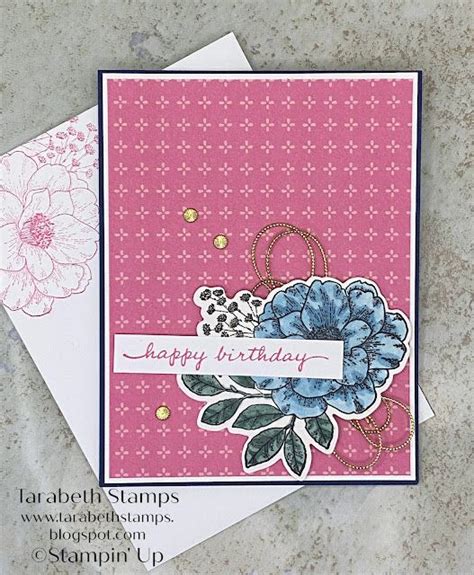 Tarabeth Stamps Stampin Up Fitting Florets Cottage Rose Birthday Card