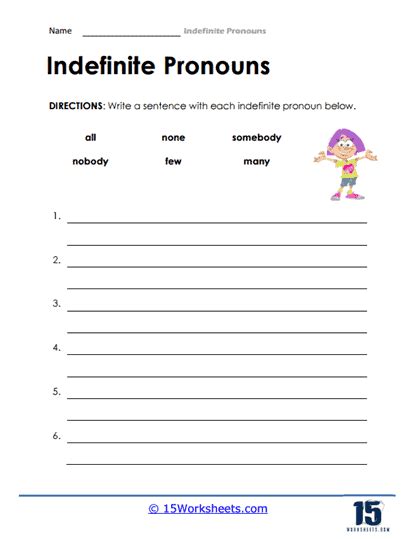 Indefinite Pronouns Worksheets 15 Worksheets Library