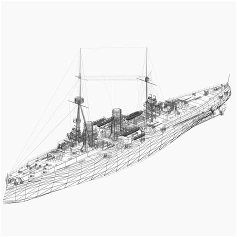 Armored Cruiser Bluecher Imperial German Navy 3D Model 59 Max Free3D