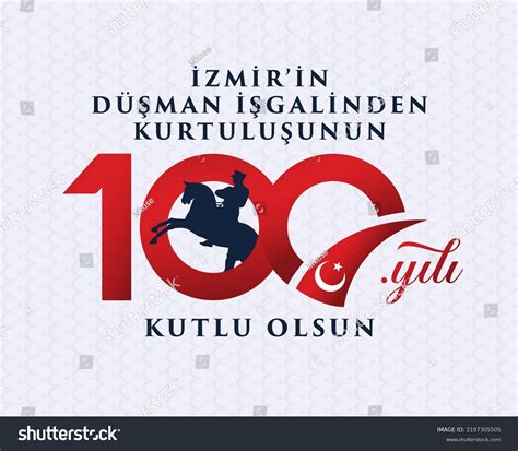 izmirin kurtuluşu 100 yıl kutlu olsun Royalty Free Stock Vector