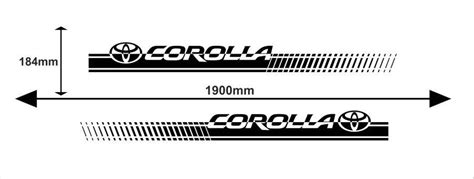 Toyota Corolla 2pcs Stripes Vinyl Decals Stickers Logo High Etsy