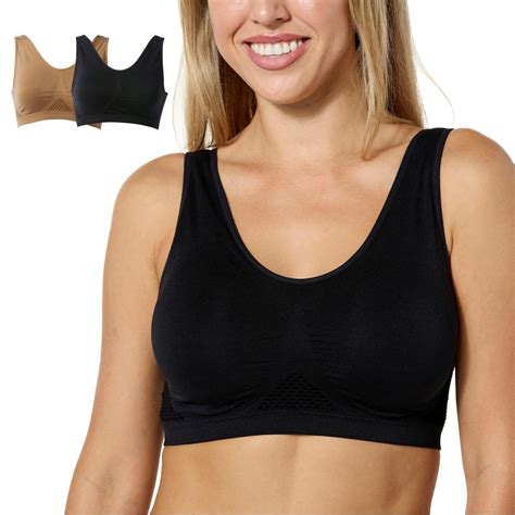 Rhonda Shear 2 Pack Open Air Ahh Seamless Bra 20898276 HSN