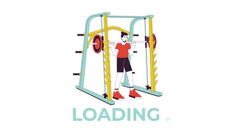 Muscle Building With Weight Power Rack Line 2d Loading Animation Gym