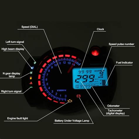 Velocímetro Tablero Moto Odómetro Digital Lcd De 7 Colores Meses sin