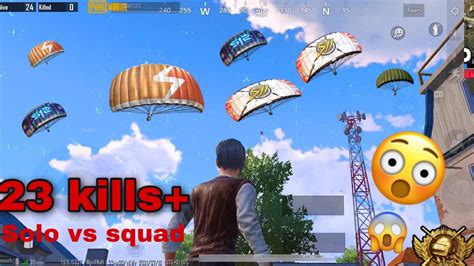 Solo Vs Squad Pubg Gameplay ⚡️⚡️ 23 Kills🔥🔥 Erangel Classic Match Youtube