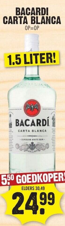 BACARDÍ CARTA BLANCA 1 5 liter aanbieding bij Dirk