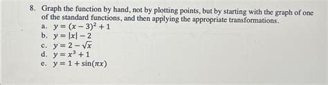 Solved Graph the function by hand, not by plotting points, | Chegg.com