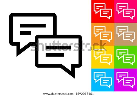 Chat Messages Line Icon Different Color Stock Vector Royalty Free