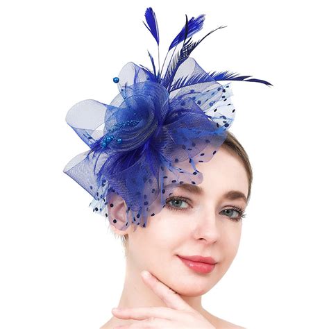 Mifelio Fascinators Hats For Women Tea Party Headband Hat Mesh Feathers