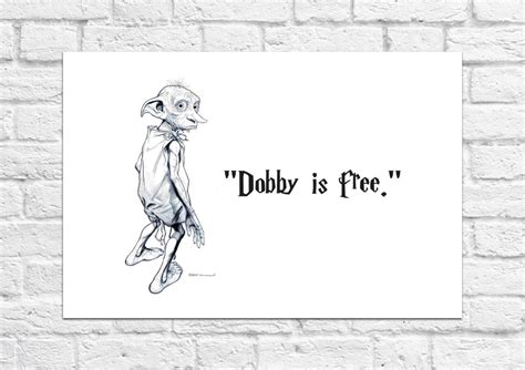 Dobby Is Free Art Print Harry Potter Must Have For All Fans A4 Size Ebay Free Dobby