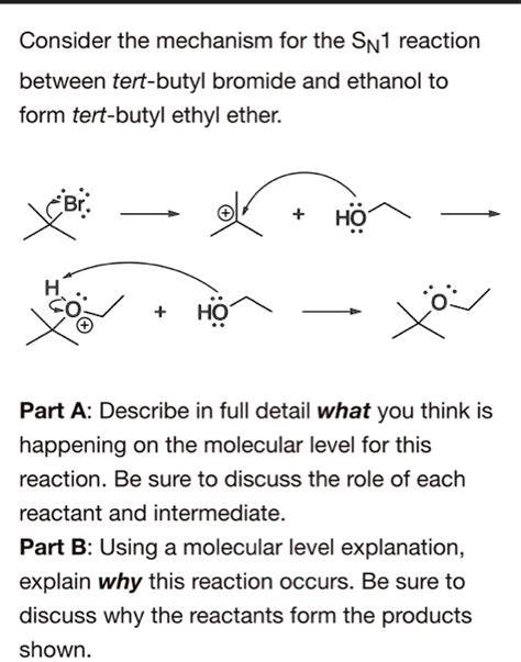 Solved Consider The Mechanism For The Sii Reaction Between Tert Butyl