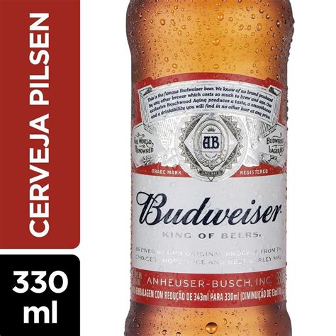 Cerveja Budweiser Long Neck 330ml Supernossoemcasa