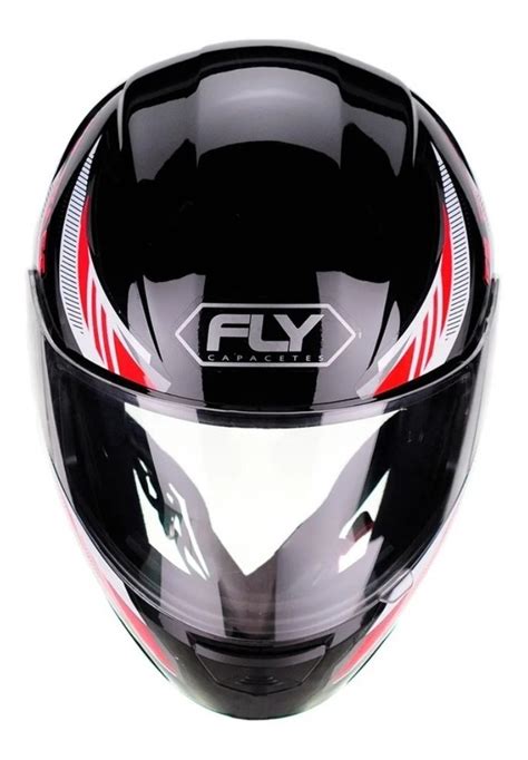 Capacete Fechado Fly F 9 Trace Preto Vermelho é na Z3 Motos sua