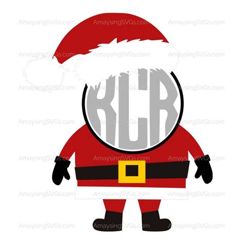 Svg Santa Monogram Christmas Svg Christmas Monogram Svg Etsy