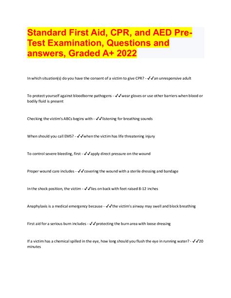 Nursing Questions Test Questions Standard First Aid Bloodborne