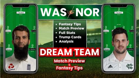 Was Vs Nor Dream Team Prediction Nor Vs Was Dream Fantasy Tips