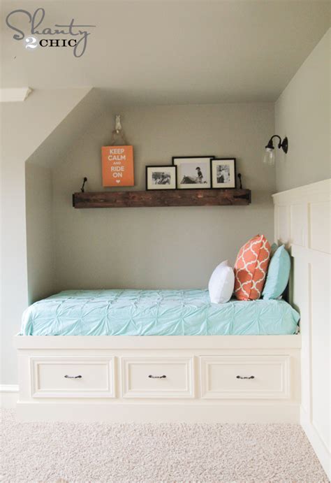 DIY Built-In Storage Bed - Shanty 2 Chic