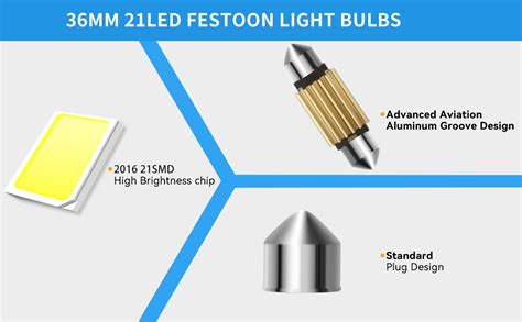 Keiurot Mm Led Festoon Bulbs C W Led Bulb Pcs Canbus Error Free