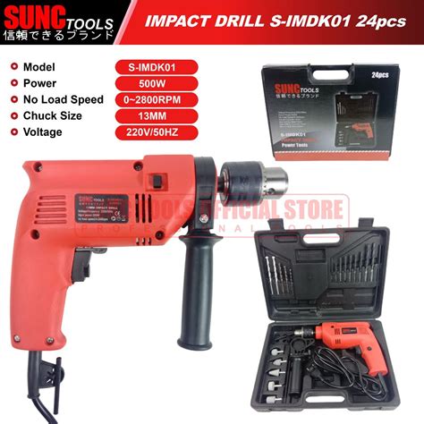 Jual SUNC TOOLS Mesin Bor Impact Drill Listrik 13mm SIMDK01 SET LENGKAP