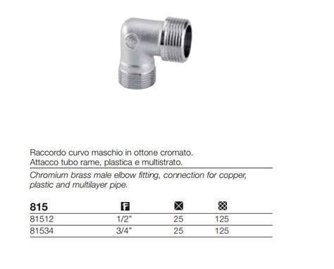 RACCORDO GOMITO DOPPIO MASCHIO ARTECLIMA CURVO IN OTTONE 3 4 CODICE