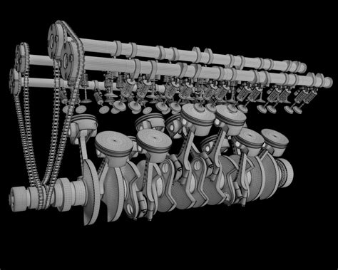 V12 Engine Animation 3D model animated rigged | CGTrader