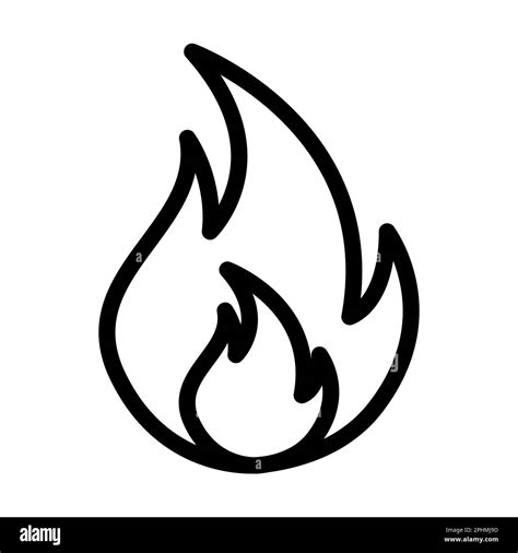 Fire Vector Thick Line Icon For Personal And Commercial Use Stock Photo