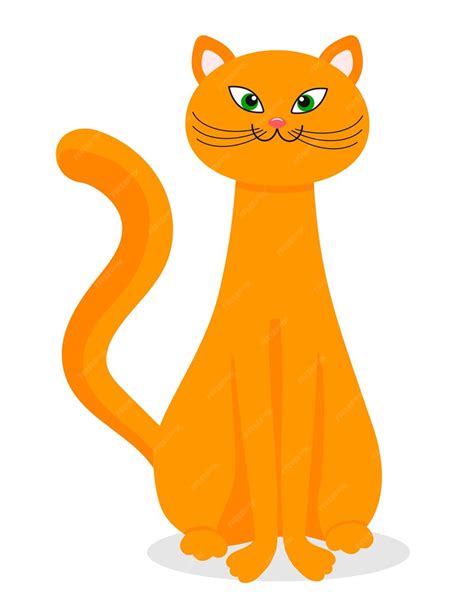 Premium Vector The Ginger Cat Is Sitting Vector Illustration In Flat