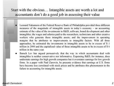 The Value Of Intangibles Ppt Download