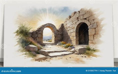 The Empty Tomb Jesus Resurrected As in Bible Stock Image - Image of ...