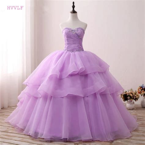 Lilac Puffy 2019 Cheap Quinceanera Dresses Ball Gown Sweetheart Tulle