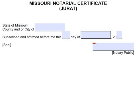 Free Missouri Notarial Certificate Jurat Pdf Word