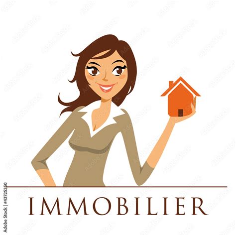 Logo Immobilier Femme Stock Vector Adobe Stock