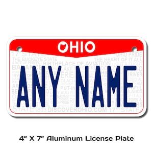 Personalized Ohio Novelty License Plates Sizes For Toy Cars Wagons