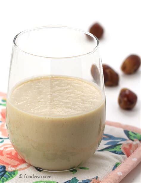 Date Shake Recipe - Thick and Creamy Khajoor Milkshake with Banana