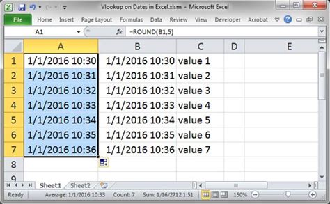 Vlookup On Dates And Times In Excel