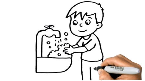 Washing Hands Drawing