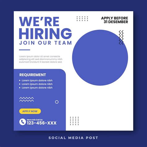 We Are Hiring Social Media Template 20745167 Vector Art At Vecteezy