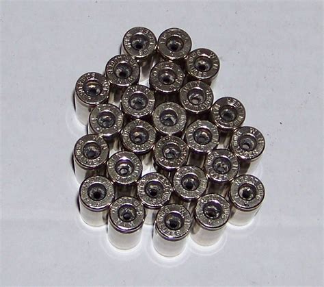 9mm Nickel Bullet Shell Casings 25 Pieces 9 Mm Inert