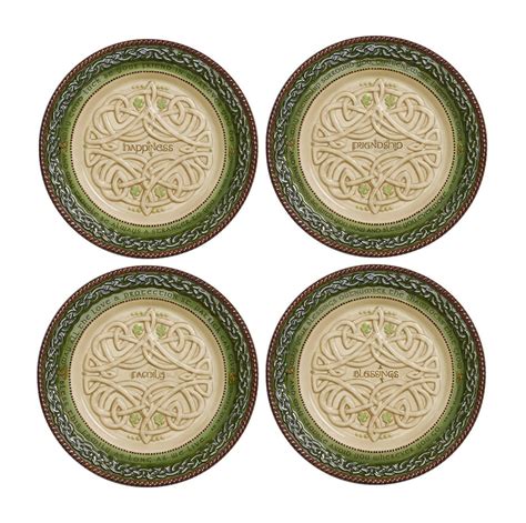 Grasslands Road Celtic 8 Inch Relief Patterned Celtic Knotting Accent Plates 4 Style Irish