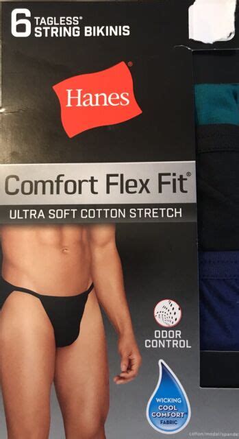 Hanes Mens String Bikini 6 Pair Size 2x Large Comfort Flex Fit