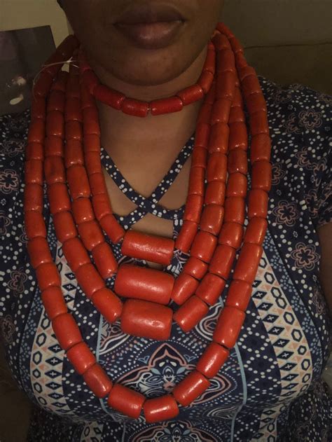 Edo Coral Large Beads set/ Nigerian Wedding Bridal Large | Etsy