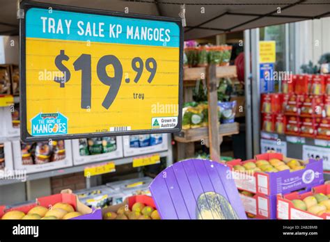 Harris Farm Supermarket And Trays Of Mangoes On Sale In Sydneynsw