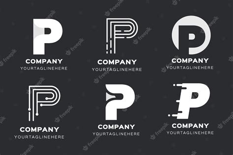 Free Vector Flat P Logo Templates Collection