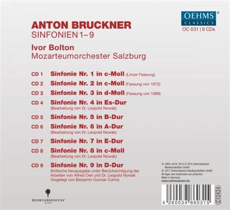 Ivor Bolton Bruckner Symphonies Nos Cd Box Set