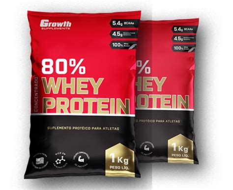 Whey Protein 1kg Growth Kit 2 Unidades Frete grátis