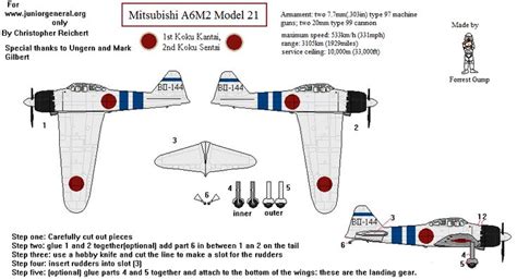 Laminated D Paper Airplane Wwii Jp Am Zero Fighter Paper Models