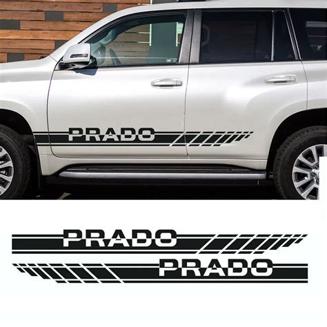 For Land Cruiser Prado 2pcs Side Stripe Body Decal Graphics Vinyl