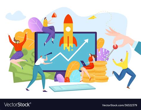 Startup An Innovative Project Teamwork Employees Vector Image