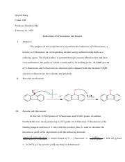 Reduction of 9-Fluorenone Lab Report.pdf - Quynh Dang Chem 12B ...